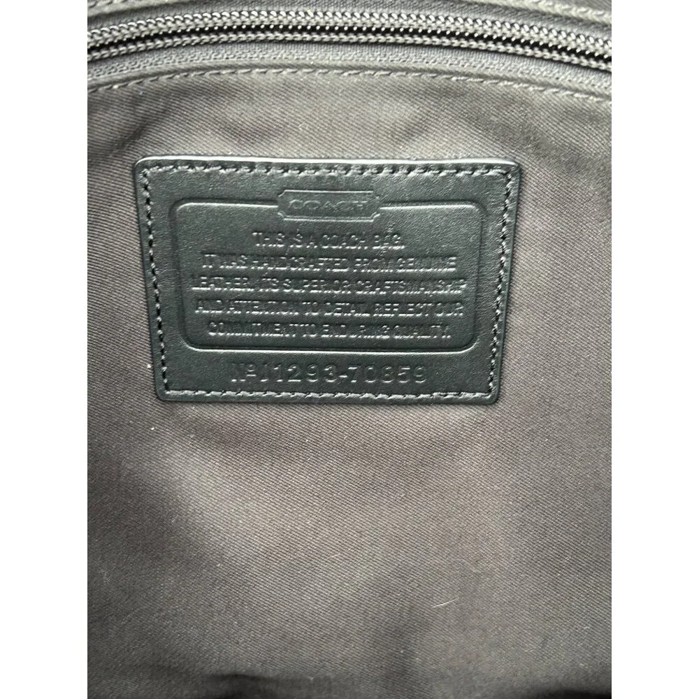 Coach Black Pebble Leather Commuter Laptop Bag Briefcase Unisex Crossbody